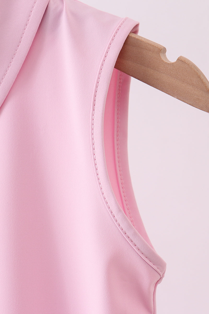 Débardeur rose en maille à col, pour tous les jours