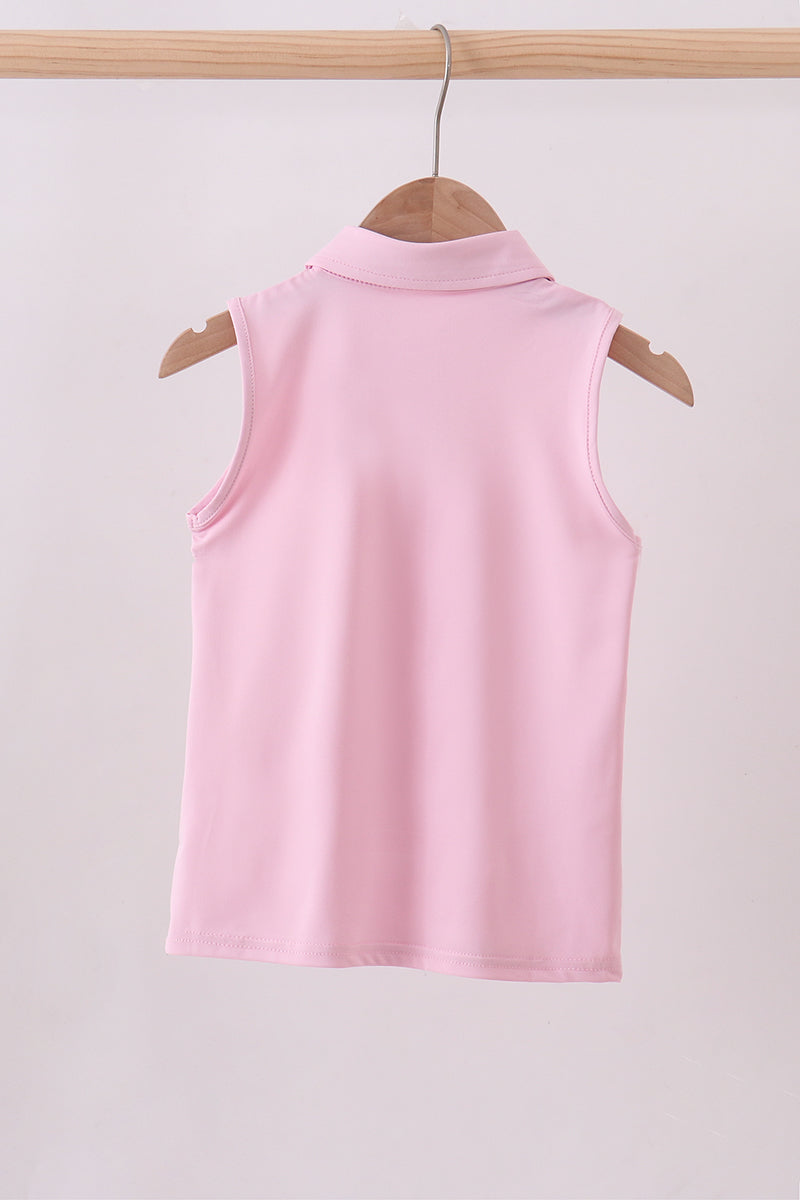 Débardeur rose en maille à col, pour tous les jours