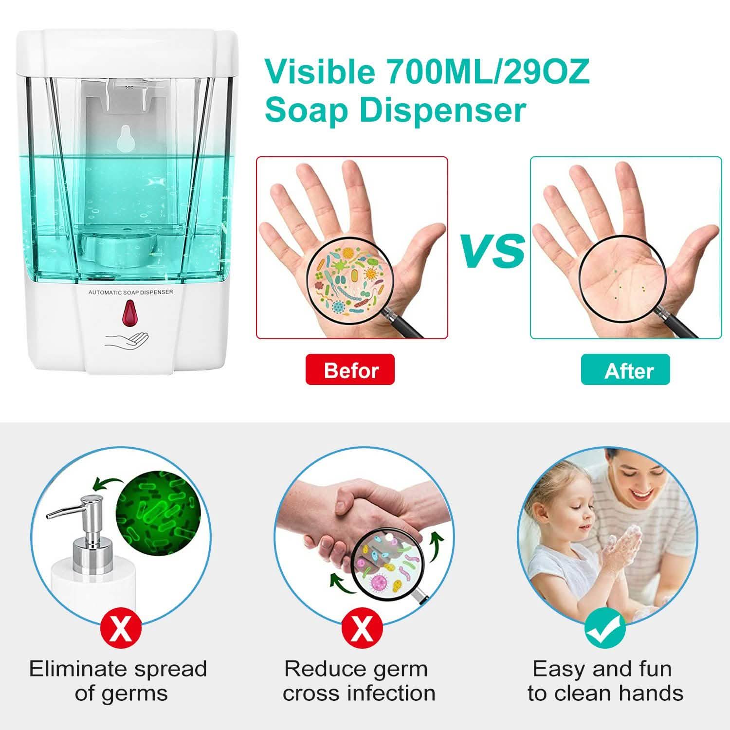 Distributeur de savon automatique 700 ml