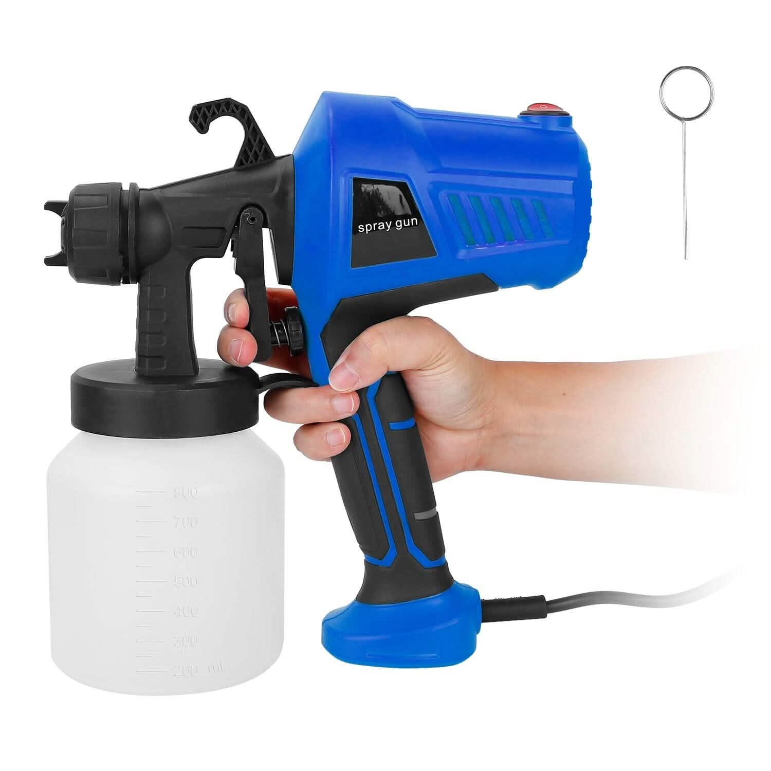 Pistolet à peinture électrique 700 W portable avec 3 modes de pulvérisation, 800 ml