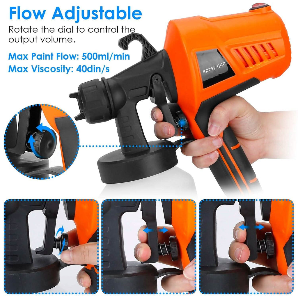 Pistolet à peinture électrique 700 W portable avec 3 modes de pulvérisation, 800 ml