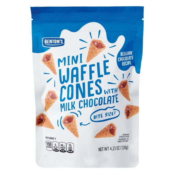 Mini cornets gaufrés au chocolat au lait Benton - 120 g