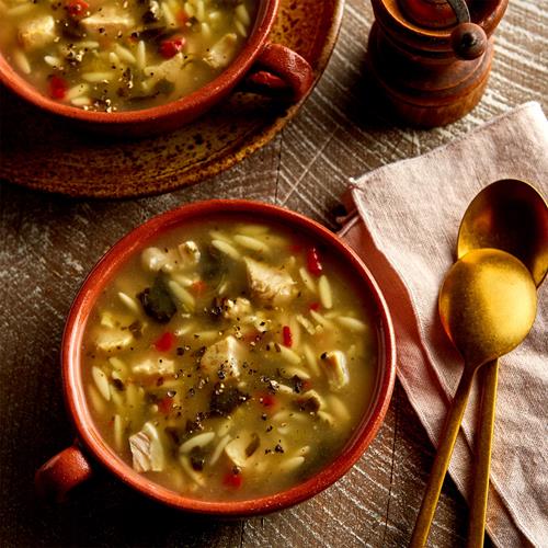 Progresso Traditional, soupe en conserve poulet et orzo au citron, 524 g.