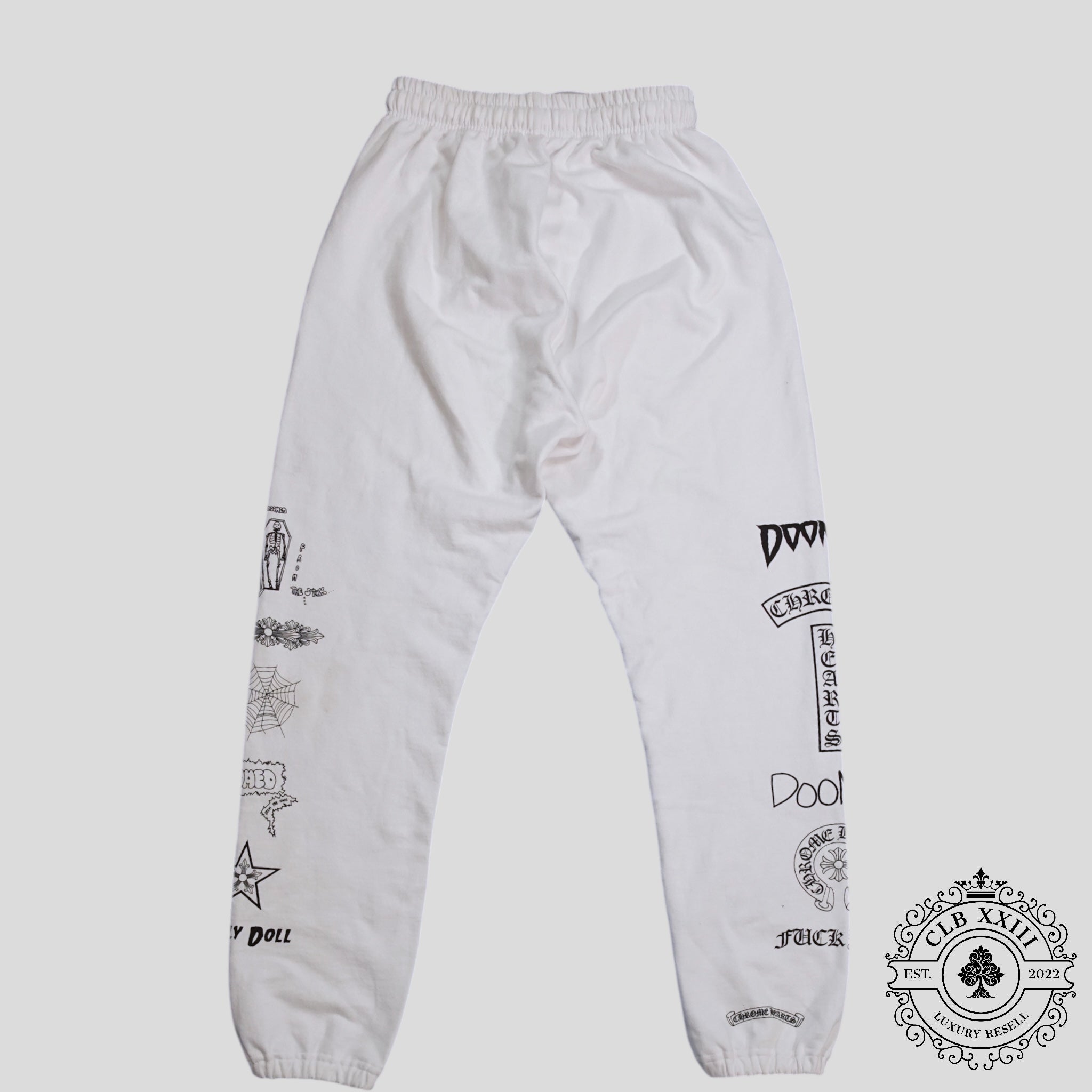 Pantalon de jogging Chrome Hearts Deadly Doll blanc