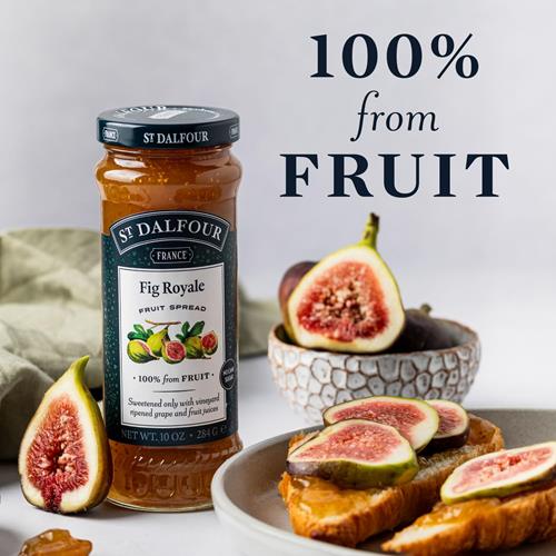 Confiture de figues St. Dalfour Fig Royale - 284g - 100% issue de fruits, sans ingrédients artificiels, sans OGM, sans sucres de canne, entièrement naturelle, fabriquée en France