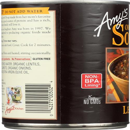 Soupe aux lentilles Amy's sans gluten bio