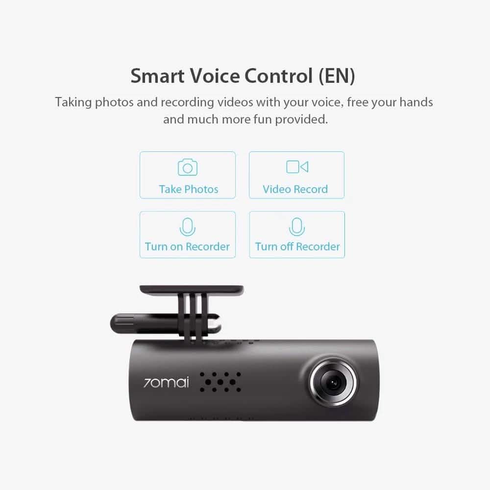 70mai Smart Dash Cam - 1S Enregistreur vidéo de voiture 1080P HD Vision nocturne Commande vocale
