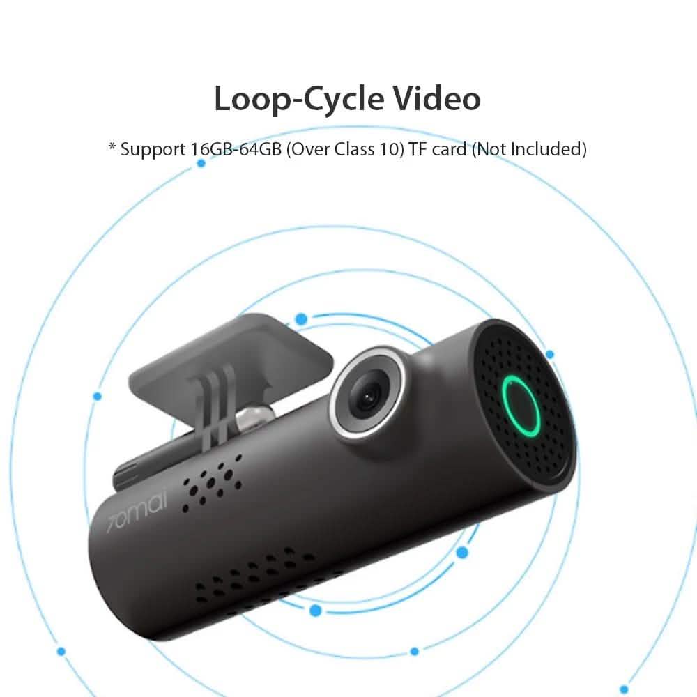 70mai Smart Dash Cam - 1S Enregistreur vidéo de voiture 1080P HD Vision nocturne Commande vocale