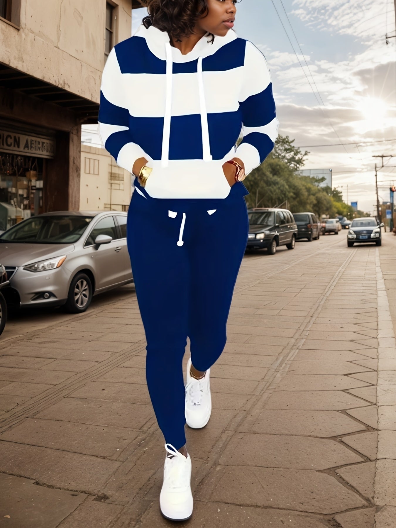 Ensemble de survêtement deux pièces pour femme – Tenue décontractée sweat-shirt et pantalon