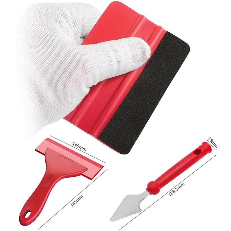 7/13pcs Outils d'Emballage de Film Vinyle de Voiture Kit Raclette de Film Autocollant de Voiture Kit de Raclette en Feutre de Voiture Couteau Décalque Plaste Accessoires