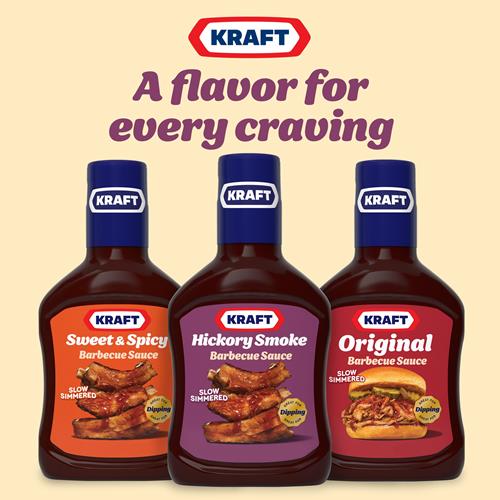 Sauce Barbecue Kraft Fumé au Hickory Mijotée, Bouteille de 496 g