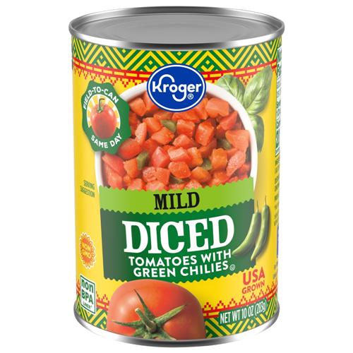 Tomates coupées en dés douces avec piments verts Kroger 283 g