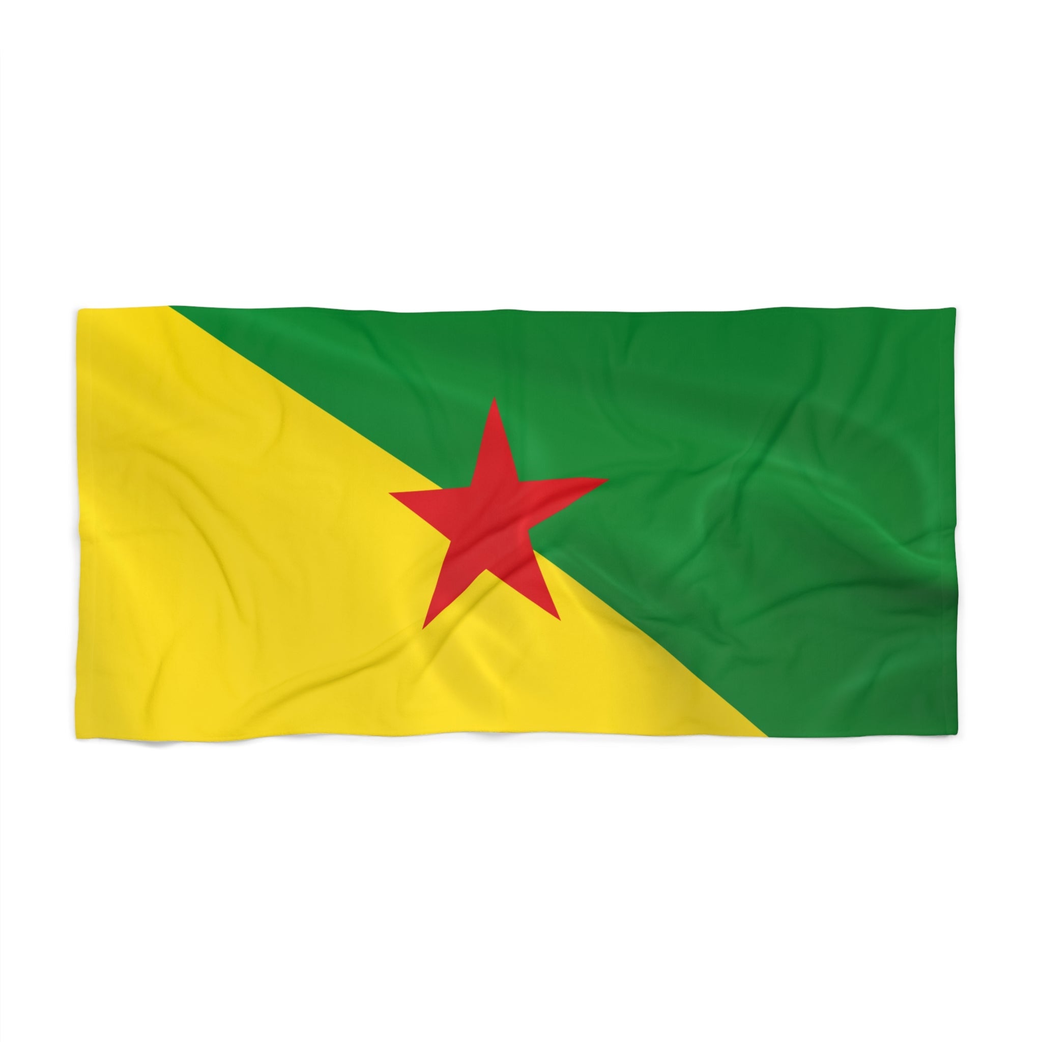 Serviette de Plage Drapeau Guyane Française | Qualité & Durabilité - 2 Tailles | Fierté Guyanaise | Cadeau pour les Guyanais