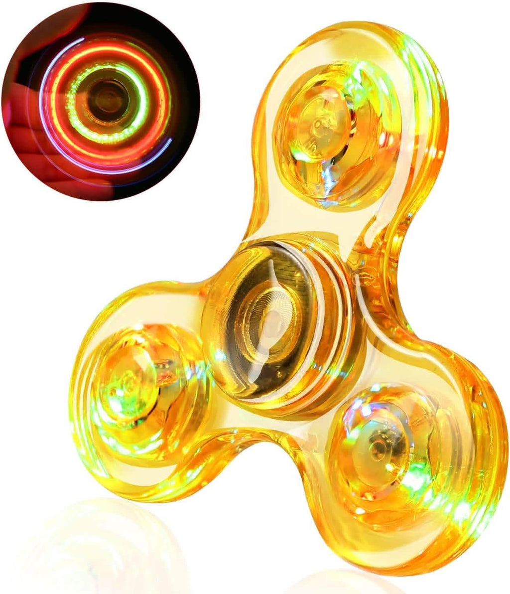 Lot de 3 : Hand Spinner LED – Jouet sensoriel lumineux qui brille dans le noir
