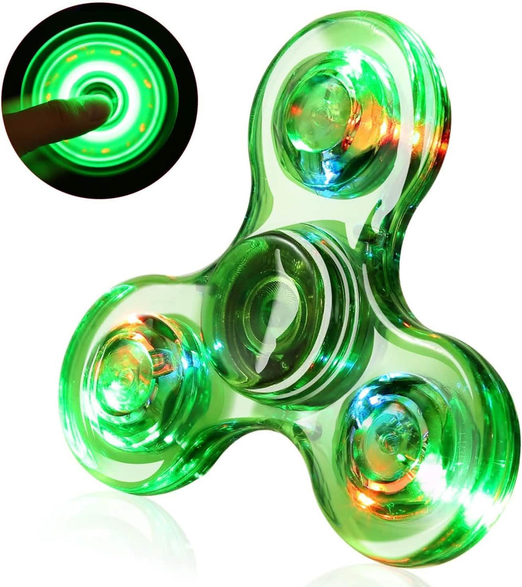 Lot de 3 : Hand Spinner LED – Jouet sensoriel lumineux qui brille dans le noir