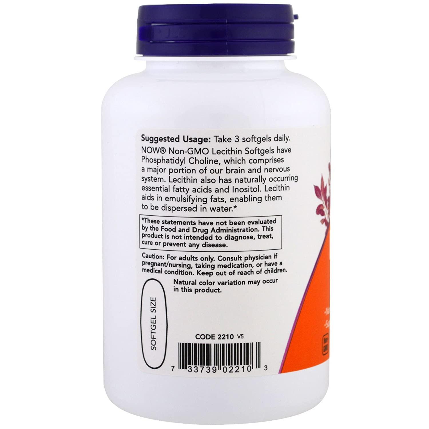 Now Foods Lécithine 1200 mg 100 Gélules - 2210 - Lot de 3