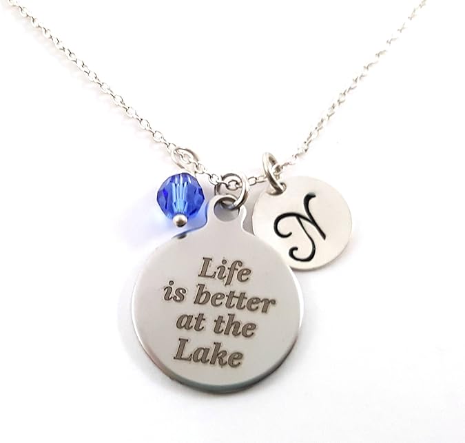 Collier « La vie est meilleure au bord du lac » - Bijoux personnalisés en argent sterling