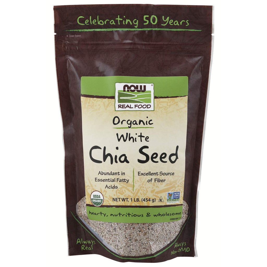 Now Real Food Graines de Chia Blanches Biologiques 454 g - 6241