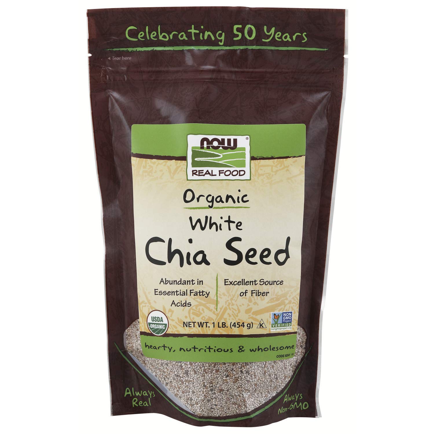 Now Real Food Graines de Chia Blanches Biologiques 454 g - 6241