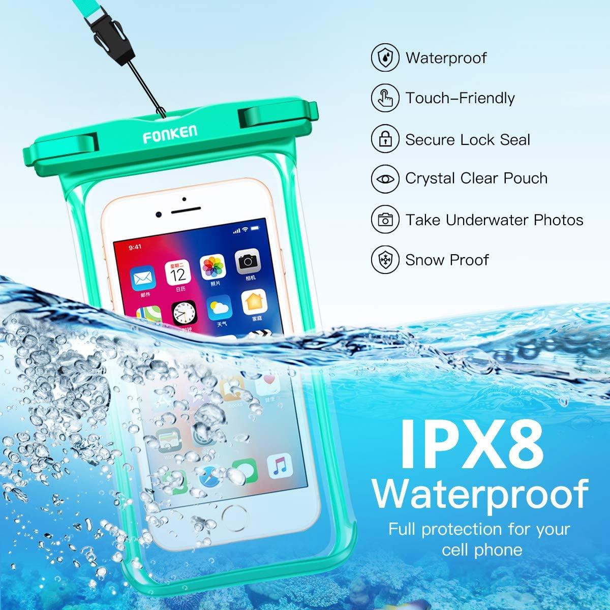 Coque étanche moderne pour téléphone, vue complète, housse de protection universelle souple pour téléphone iPhone, sac étanche, étui de téléphone étanche avec cordon pour iPhone, sac étanche.