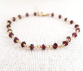 Bracelet en grenat rempli d'or 14 carats