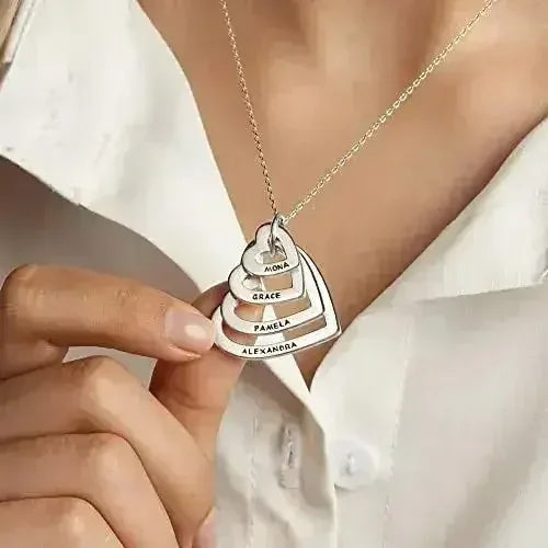 Collier Cœur Mamie, Bijoux Personnalisés pour Grand-mère, Collier Nana