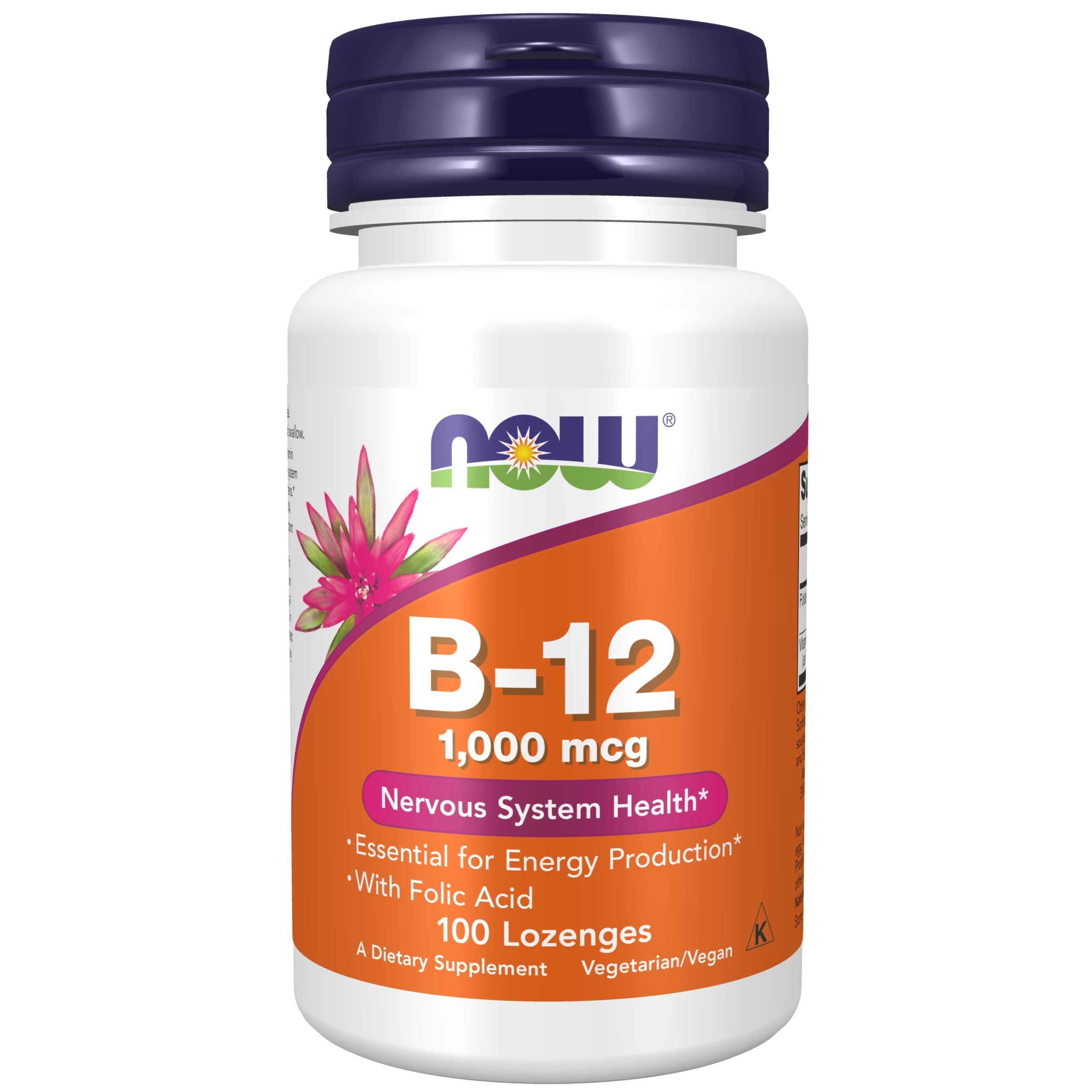 NOW B-12 1000mcg, 100 Pastilles (Lot de 3)