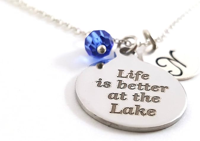 Collier « La vie est meilleure au bord du lac » - Bijoux personnalisés en argent sterling