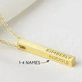 Collier de Maman Personnalisé, Collier Barre 4 Faces, Collier Prénoms des Enfants
