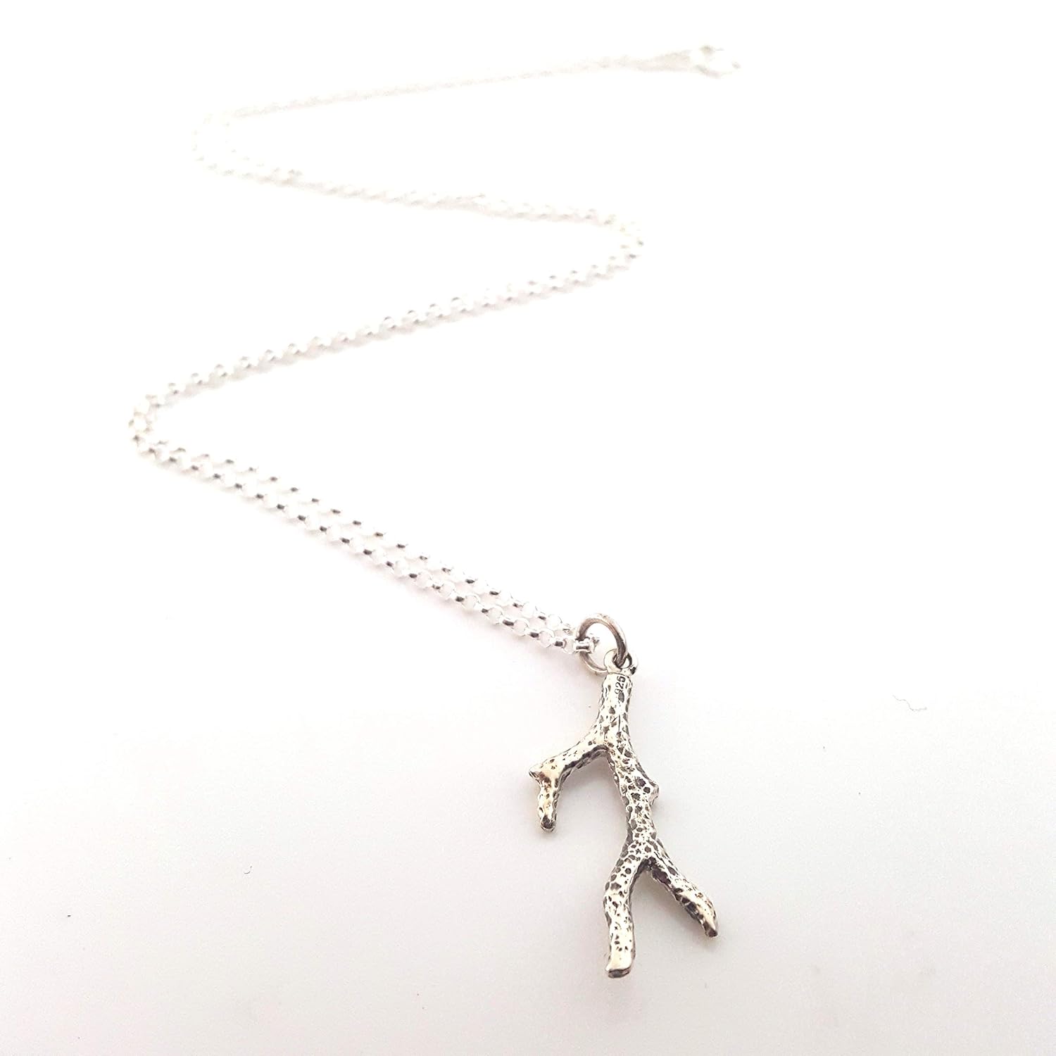 Collier branche de corail – Collier pendentif en argent sterling inspiré de l'océan