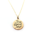 Collier pendentif breloque esprit libre – Collier délicat en or 14 carats avec pendentif disque en or