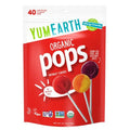 Yumearth Sucettes Biologiques Assorties, 40 Sucettes aux Saveurs de Fruits Préférées, hypoallergéniques, Sans Gluten, Sans OGM, Véganes, Sans Arômes ni Colorants Artificiels