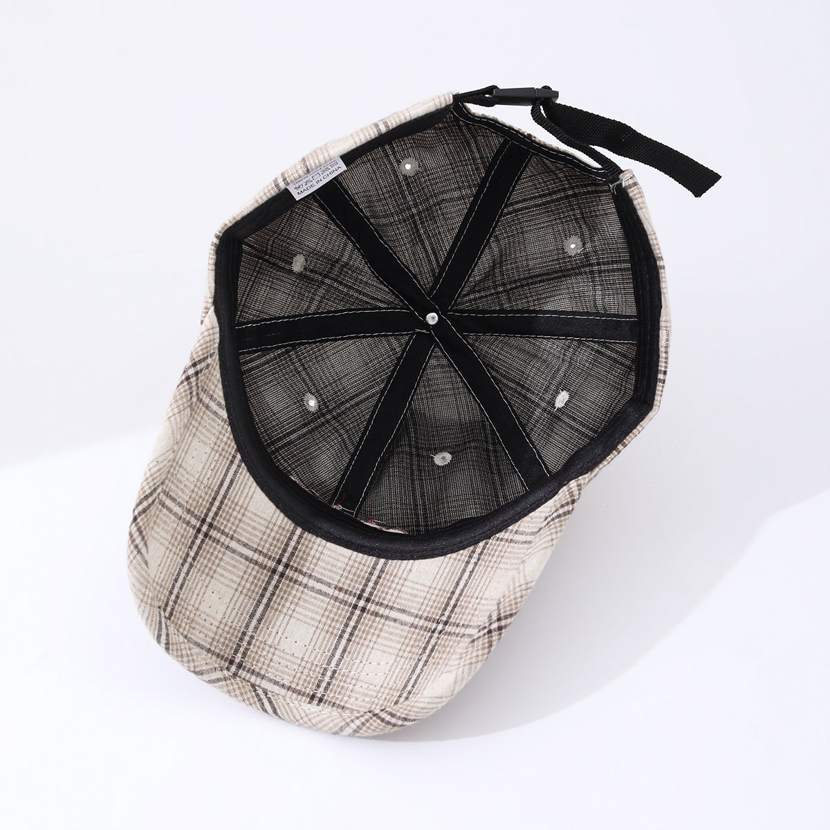 Casquette de baseball brodée à rayures et carreaux pour femme – 4 couleurs