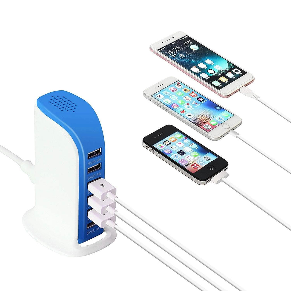 Station de recharge USB 6 ports 40 watts pour smartphones et tablettes