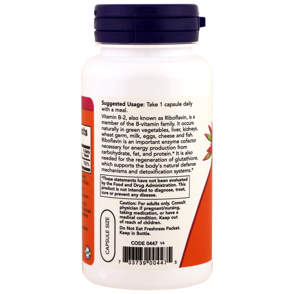 Now Foods Vitamine B-2 100 mg 100 Vcaps - 0447 - Lot de 3