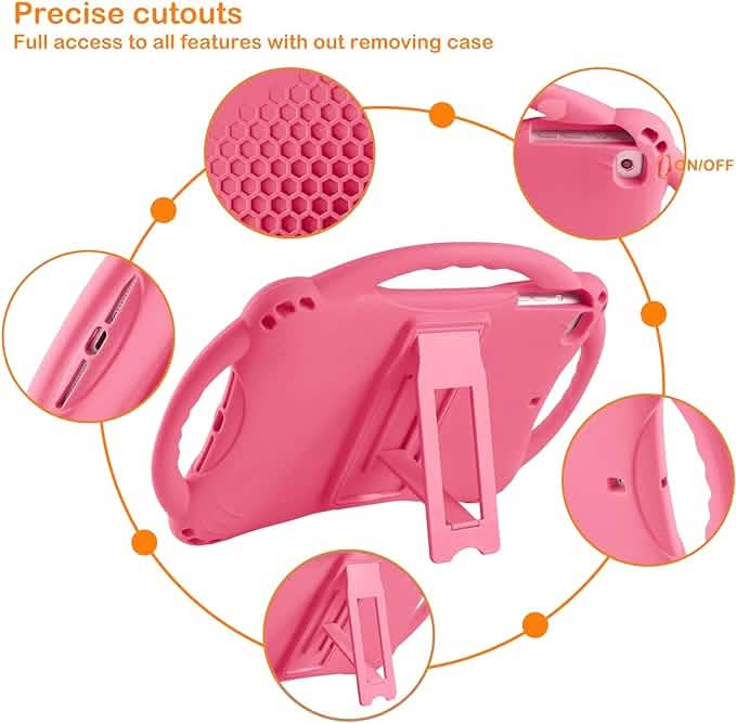 Étui pour enfants pour iPad Mini 5 4 3 2 1, en silicone, antichoc et avec support-poignée intégré (boîte ouverte)