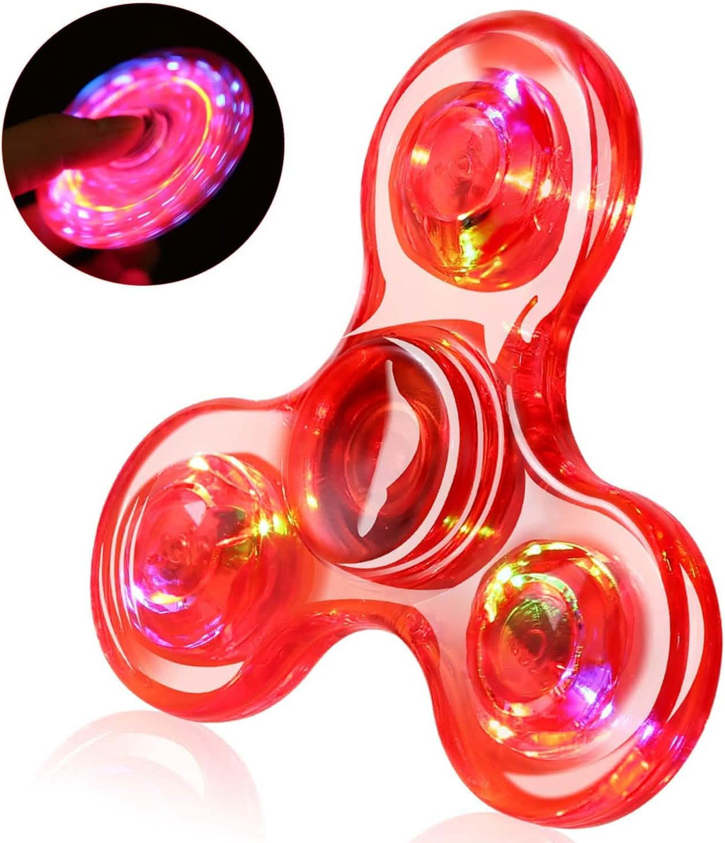 Lot de 3 : Hand Spinner LED – Jouet sensoriel lumineux qui brille dans le noir