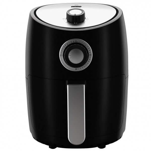 Friteuse à air et livre de recettes Emerald, 1000 W, 2 litres, circulation d'air rapide avec minuterie
