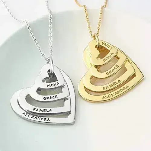 Collier Cœur Mamie, Bijoux Personnalisés pour Grand-mère, Collier Nana