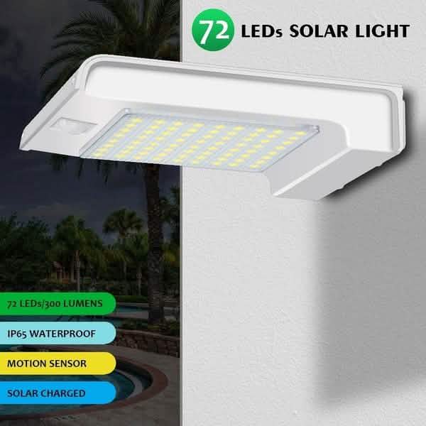 72 Lampes solaires à détecteur de mouvement LED Lumière murale solaire