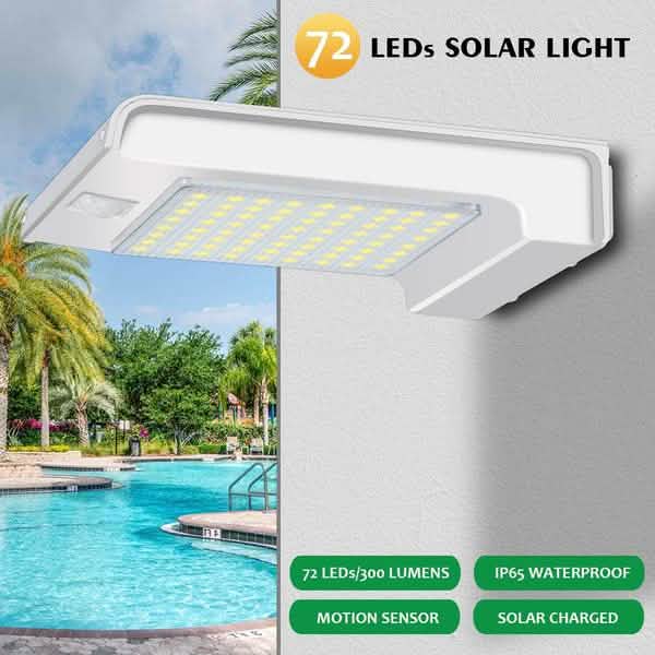 72 Lampes solaires à détecteur de mouvement LED Lumière murale solaire