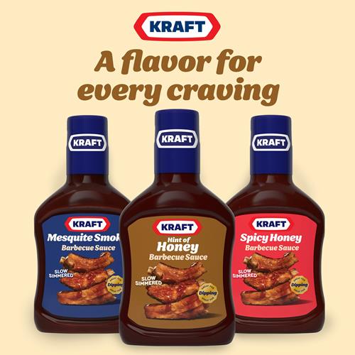 Sauce barbecue Kraft Miel Doux Mijotée (Bouteille de 510 g)