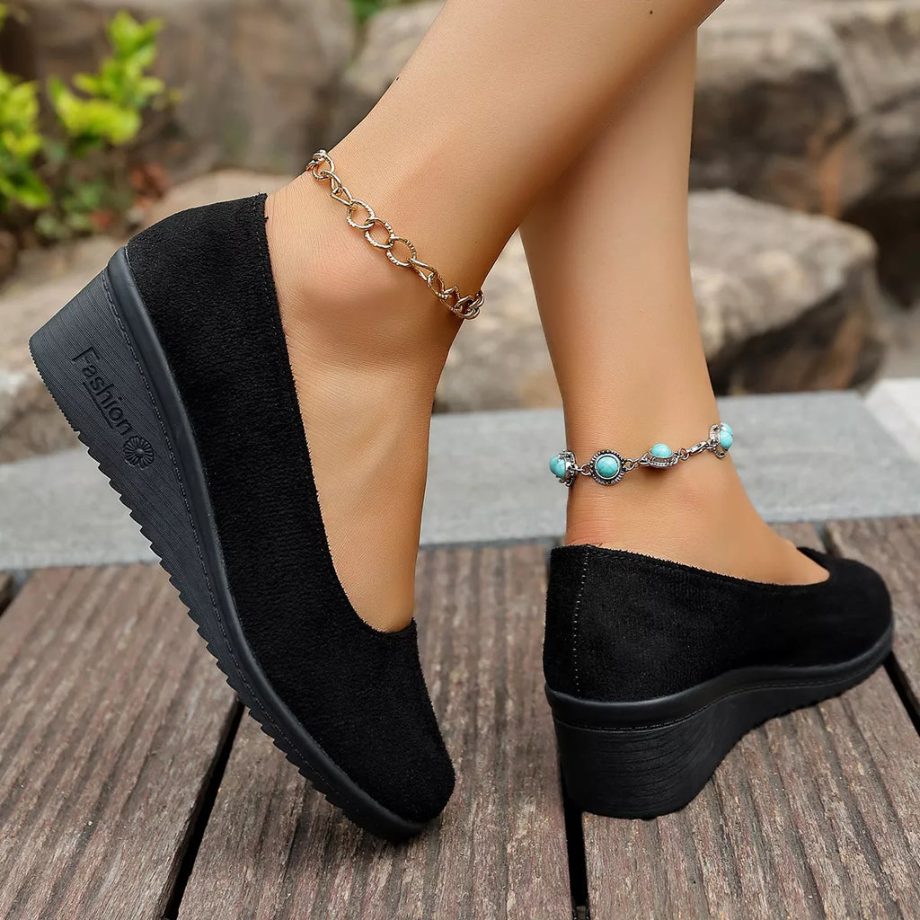 Mocassins compensés à enfiler