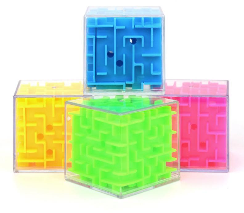 Labyrinthe 3D Magic Cube Transparent Six Faces Puzzle Cube de Vitesse Jeu de Bille Labyrinthe Jouets Éducatifs pour Enfants