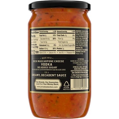 Sauce pour pâtes Private Selection Mascarpone Vodka 24 oz