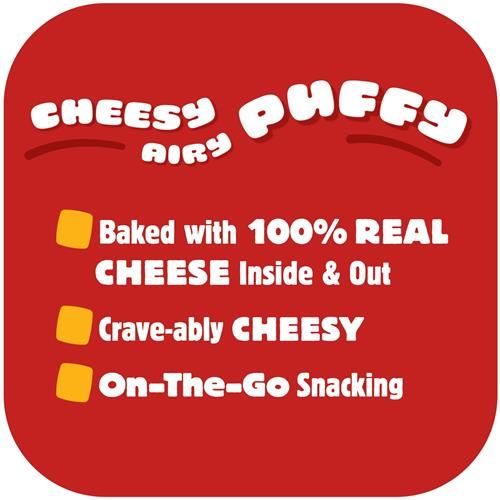 Snacks soufflés au fromage Cheez-It Puff'd, crackers soufflés, snacks pour le déjeuner, saveur Pizza au fromage, sachet de 163g (1 sachet)