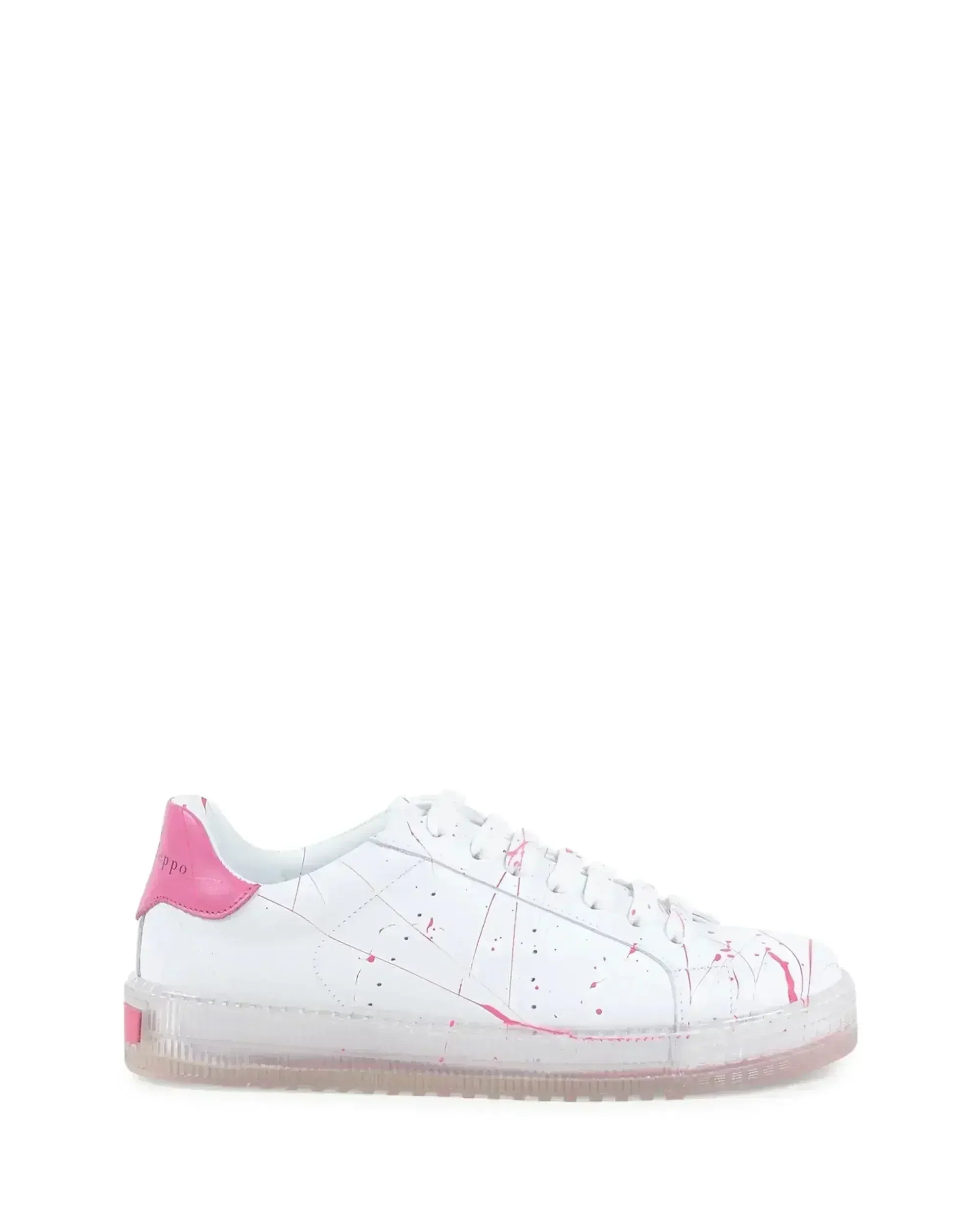 Baskets éclaboussures – Blanc Fuxia