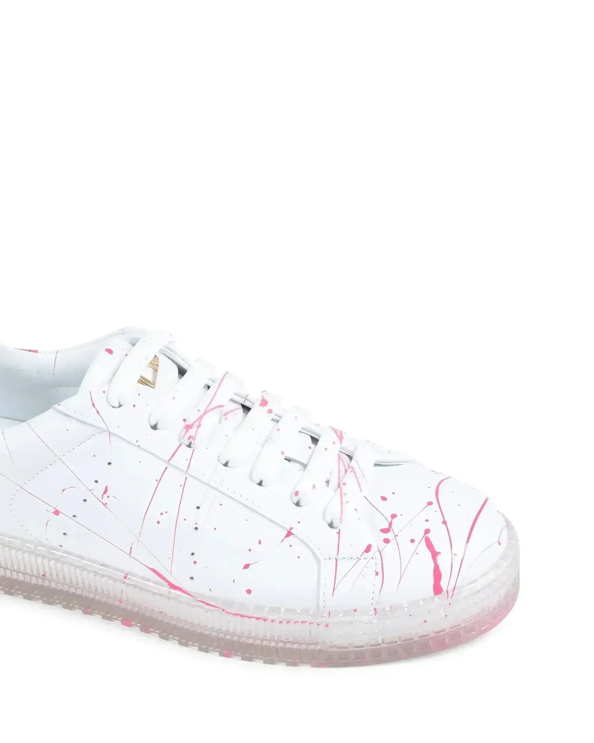 Baskets éclaboussures – Blanc Fuxia