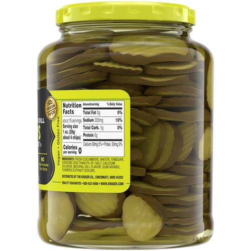 Kroger Rondelles de cornichons aneth pour hamburger 946 ml