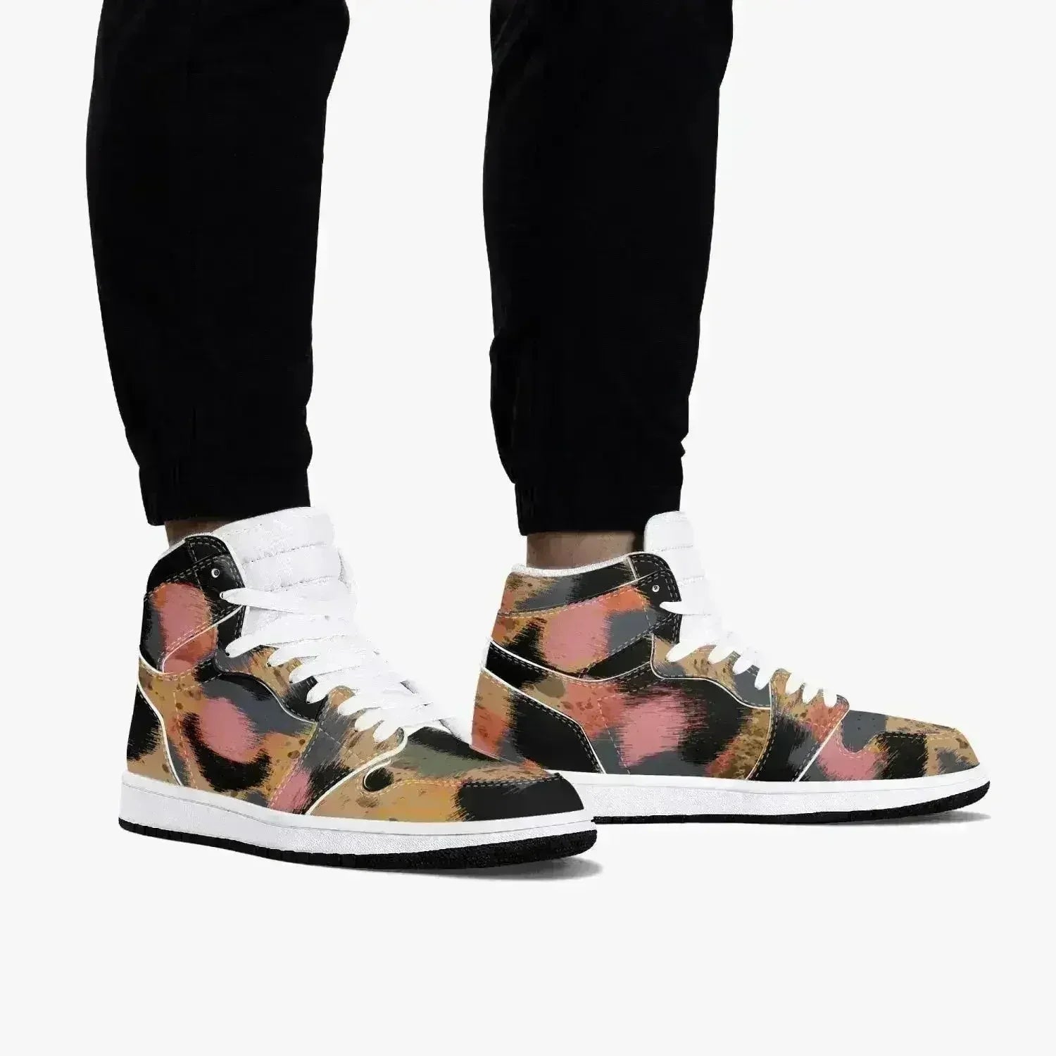 Baskets montantes en cuir imprimé léopard Jacki Easlick